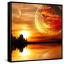 Fantasy Landscape And Maya Calendar-frenta-Framed Stretched Canvas