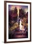 Fantasy Landscape Painting of Beautiful Goddess up the Stairs,Illustration-Tithi Luadthong-Framed Art Print