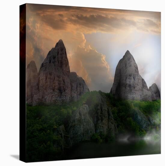 Fantasy Mountain Landscape-lilkar-Stretched Canvas