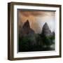 Fantasy Mountain Landscape-lilkar-Framed Art Print