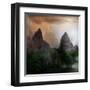 Fantasy Mountain Landscape-lilkar-Framed Art Print