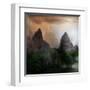 Fantasy Mountain Landscape-lilkar-Framed Art Print