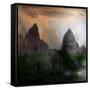 Fantasy Mountain Landscape-lilkar-Framed Stretched Canvas