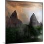 Fantasy Mountain Landscape-lilkar-Mounted Premium Giclee Print