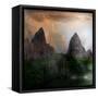 Fantasy Mountain Landscape-lilkar-Framed Stretched Canvas