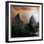 Fantasy Mountain Landscape-lilkar-Framed Art Print