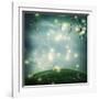 Fantasy Night with A Small Snail and Butterflies-Melpomene-Framed Photographic Print