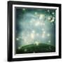 Fantasy Night with A Small Snail and Butterflies-Melpomene-Framed Photographic Print