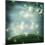 Fantasy Night with A Small Snail and Butterflies-Melpomene-Mounted Photographic Print