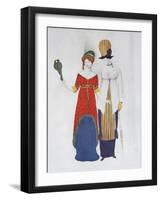 Fantasy on the Theme Modern Dress, 1910-Léon Bakst-Framed Giclee Print