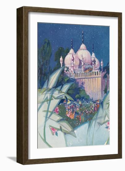 Fantasy Oriental Pavilion-null-Framed Art Print