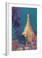 Fantasy Oriental Temple-null-Framed Art Print