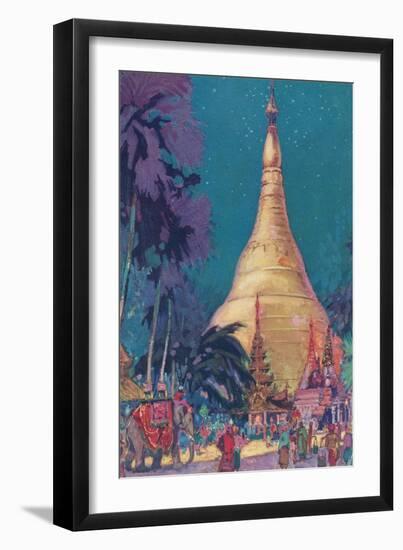 Fantasy Oriental Temple-null-Framed Art Print