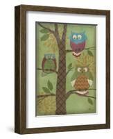 Fantasy Owls Vertical I-Paul Brent-Framed Art Print