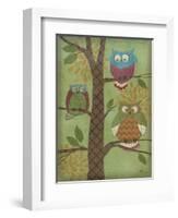 Fantasy Owls Vertical I-Paul Brent-Framed Art Print