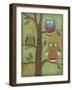 Fantasy Owls Vertical I-Paul Brent-Framed Art Print