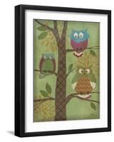 Fantasy Owls Vertical I-Paul Brent-Framed Art Print