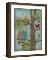 Fantasy Owls Vertical II-Paul Brent-Framed Art Print