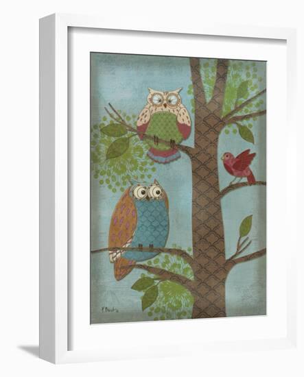 Fantasy Owls Vertical II-Paul Brent-Framed Art Print