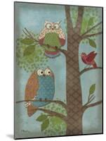 Fantasy Owls Vertical II-Paul Brent-Mounted Art Print