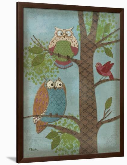 Fantasy Owls Vertical II-Paul Brent-Framed Art Print