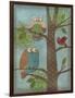 Fantasy Owls Vertical II-Paul Brent-Framed Art Print