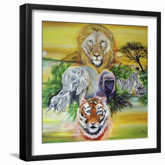 Fantasy Safari-Sue Clyne-Framed Giclee Print