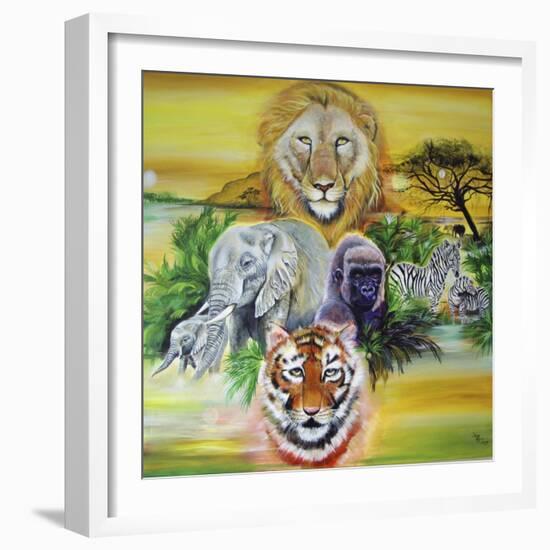 Fantasy Safari-Sue Clyne-Framed Giclee Print