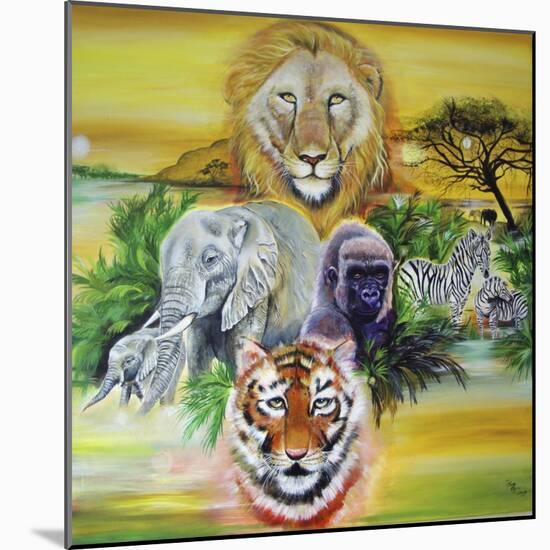 Fantasy Safari-Sue Clyne-Mounted Giclee Print