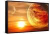 Fantasy Sunset And Maya Calendar-frenta-Framed Stretched Canvas