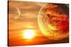 Fantasy Sunset And Maya Calendar-frenta-Stretched Canvas