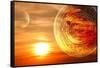 Fantasy Sunset And Maya Calendar-frenta-Framed Stretched Canvas