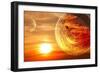 Fantasy Sunset And Maya Calendar-frenta-Framed Premium Giclee Print