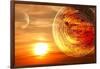 Fantasy Sunset And Maya Calendar-frenta-Framed Art Print