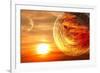 Fantasy Sunset And Maya Calendar-frenta-Framed Art Print