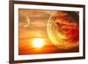 Fantasy Sunset And Maya Calendar-frenta-Framed Art Print