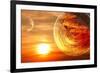 Fantasy Sunset And Maya Calendar-frenta-Framed Art Print