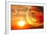 Fantasy Sunset And Maya Calendar-frenta-Framed Art Print