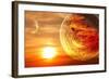 Fantasy Sunset And Maya Calendar-frenta-Framed Art Print