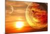 Fantasy Sunset And Maya Calendar-frenta-Mounted Art Print