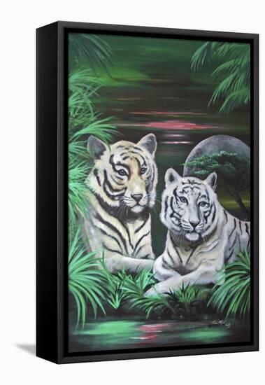 Fantasy Tigers-Sue Clyne-Framed Stretched Canvas