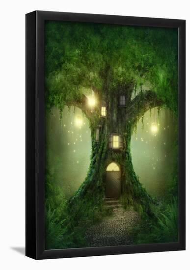 Fantasy Tree House-egal-Framed Poster