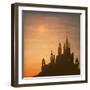 Fantasy Vector Castle Moonlight Sky-kostins-Framed Art Print