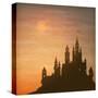 Fantasy Vector Castle Moonlight Sky-kostins-Stretched Canvas