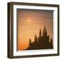 Fantasy Vector Castle Moonlight Sky-kostins-Framed Art Print