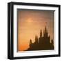 Fantasy Vector Castle Moonlight Sky-kostins-Framed Art Print