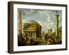 Fantasy View with the Pantheon and Other Monuments of Ancient Rome, 1737 (Oil on Canvas)-Giovanni Paolo Pannini or Panini-Framed Giclee Print