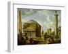 Fantasy View with the Pantheon and Other Monuments of Ancient Rome, 1737 (Oil on Canvas)-Giovanni Paolo Pannini or Panini-Framed Giclee Print