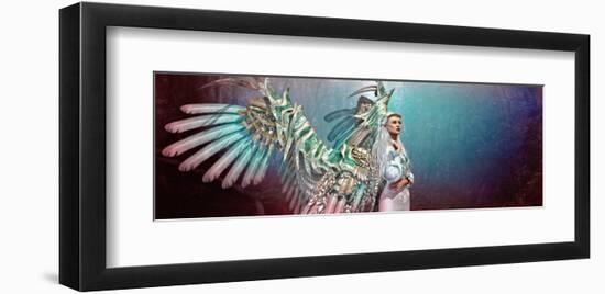 Fantasy Winged Girld in Dress-null-Framed Art Print