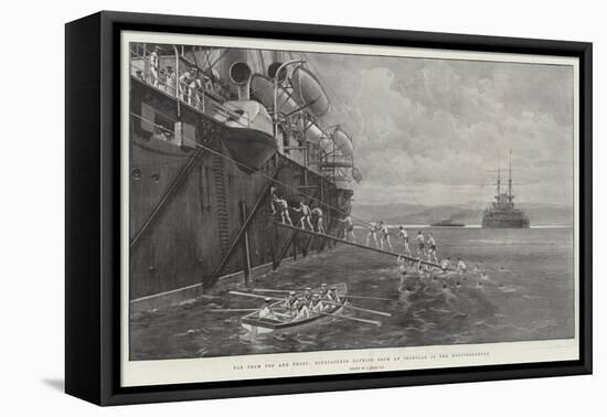 Far from Fog and Frost, Bluejackets Bathing from an Ironclad in the Mediterranean-Joseph Nash-Framed Stretched Canvas